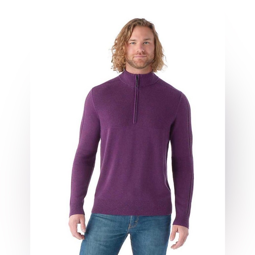 Smartwool Texture Wool Blend Half Zip Sweater In … - image 1